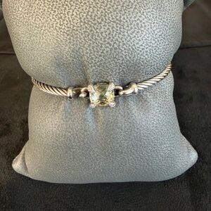 DAVID YURMAN Chatelaine Silver and Green Prasiolite and Diamond Buckle Bracelet